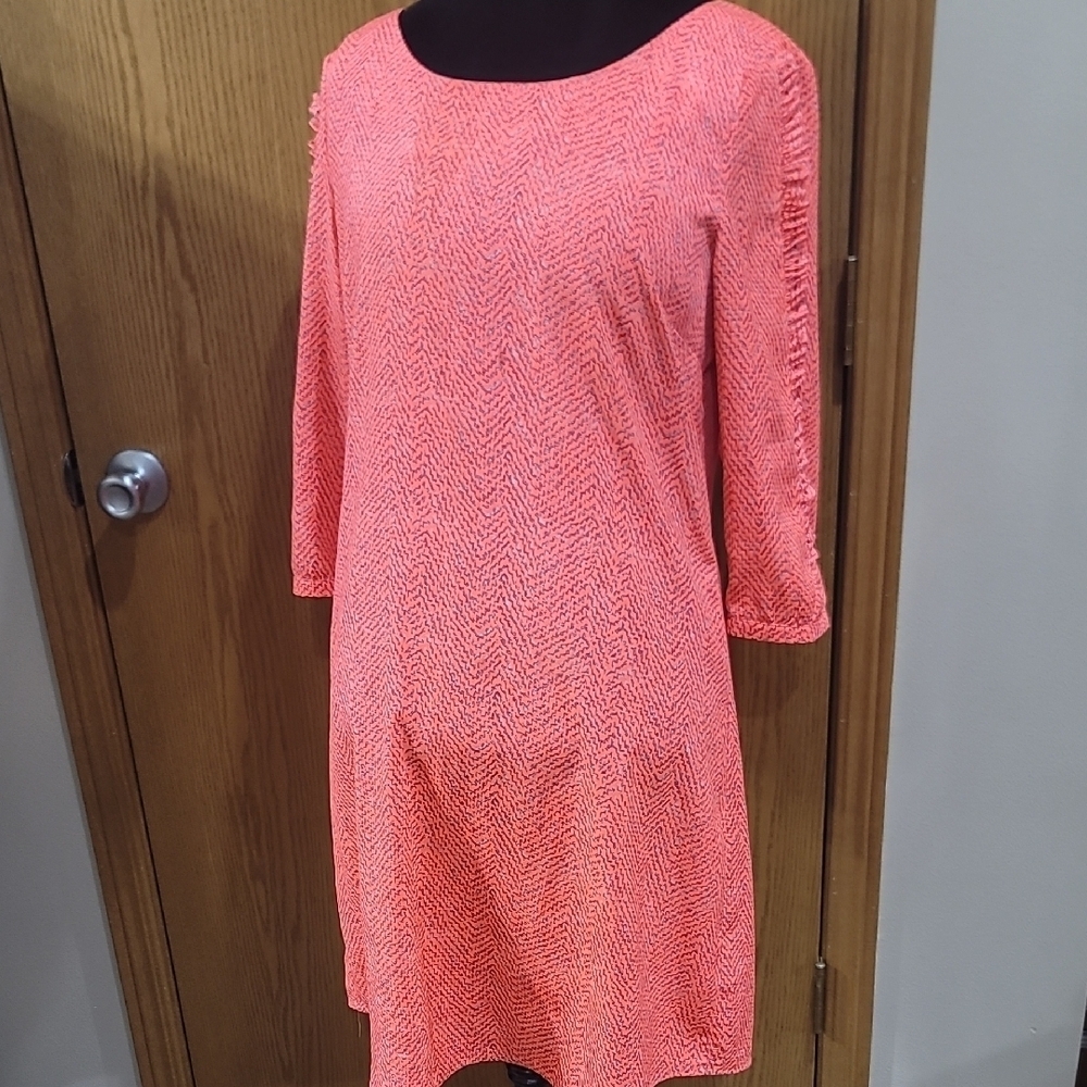 Maison Scotch Vibrant Coral 3/4 Sleeve Dress